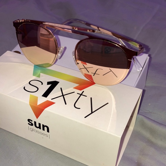 Authentic original packaging s1xty rose gold super reflective sunglasses